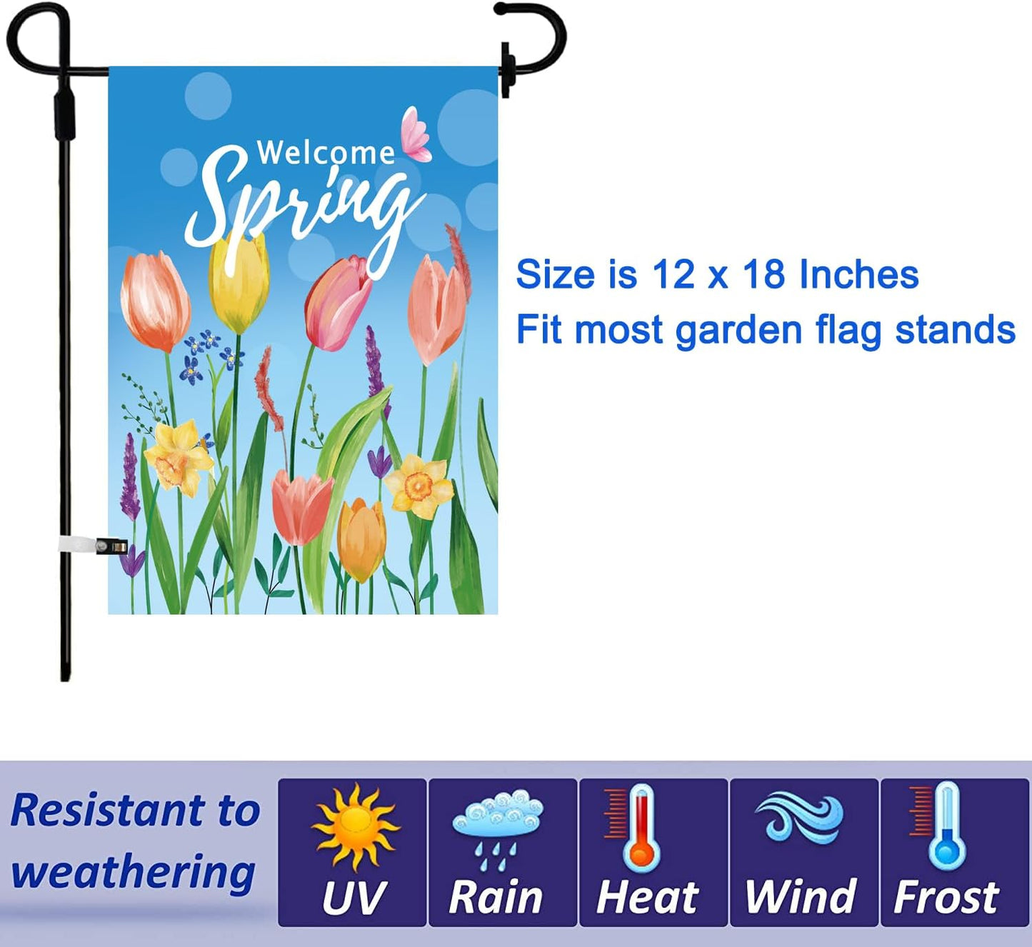 Seasonal Garden Flags by [Brand Name] - Set of 12 Double-Sided 12 x 18 Inch Yard Flags for All Seasons