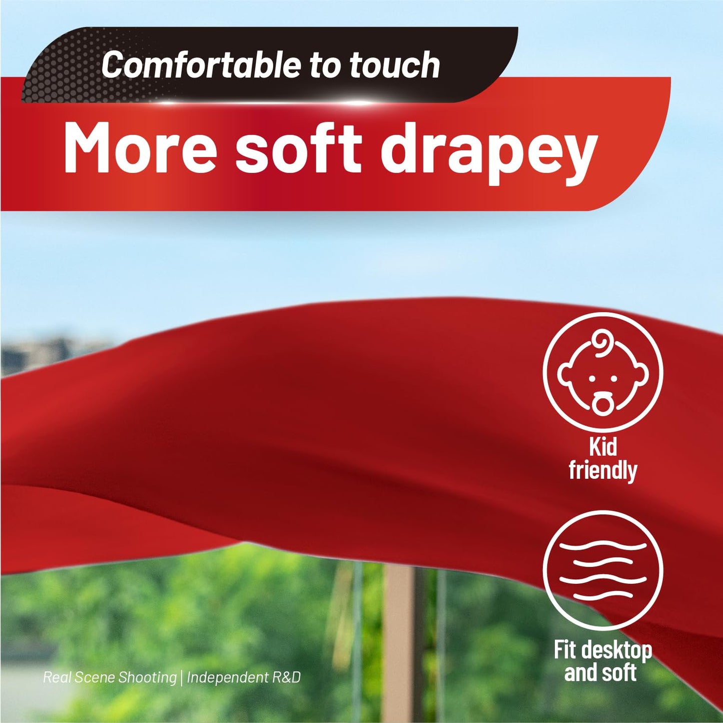 Airbin Plastic Table Cloth, 310 Ft X 54 in Disposable Tablecloth Red Tablecloth Premium PEVA Plastic Table Cloth Disposable with Any Cut Sliding Cutters for Picnics, Parties, Birthdays, Festivals