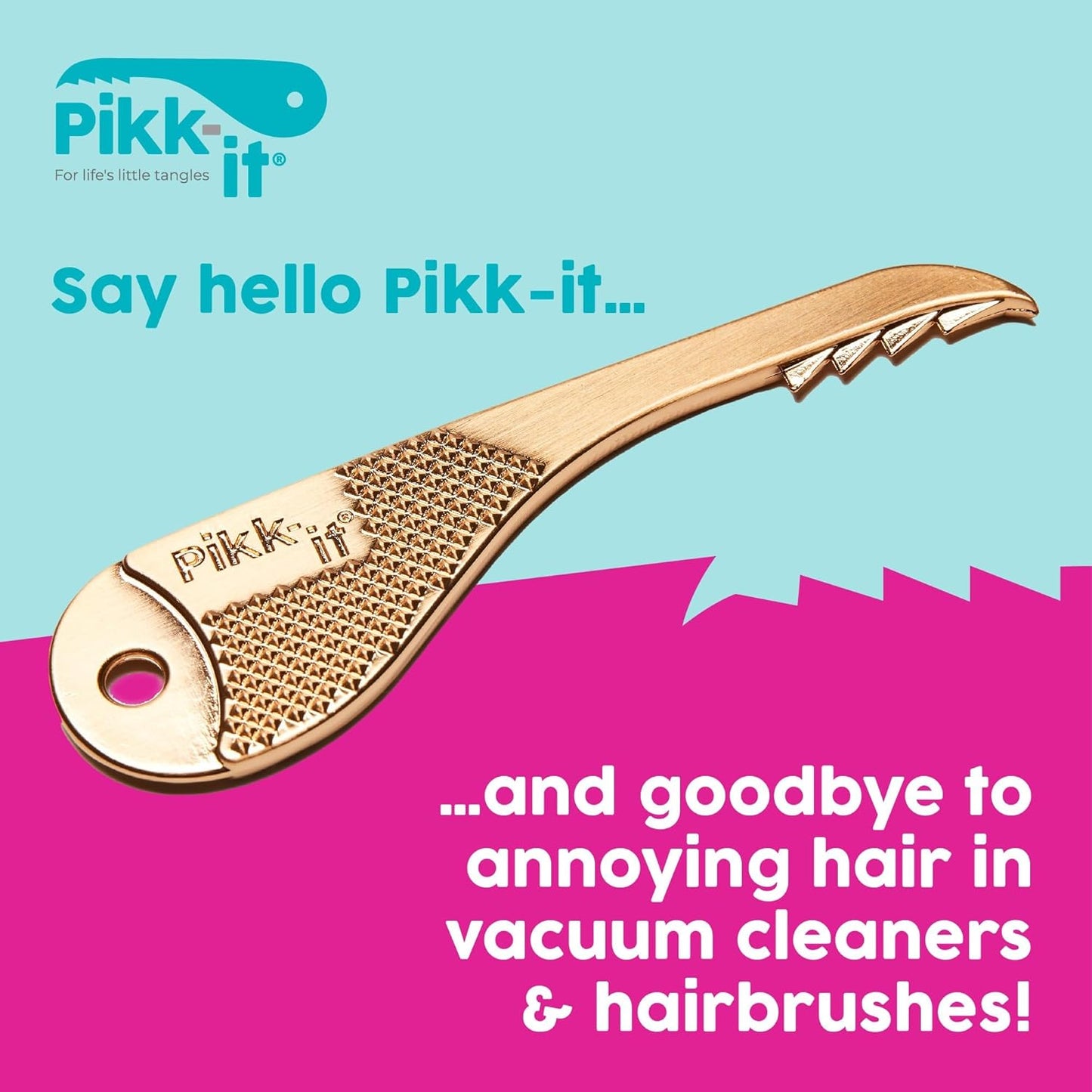 Pikk-it Vacuum Hair Brush Cleaner Tool - Effortlessly Removes Pet & Human Hair | Single & Twin Pack Options
