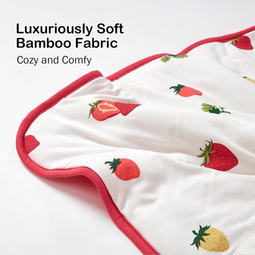 BubblePanda Bamboo Baby Blanket - Soft Neutral Crib Comforter for Boys & Girls | 30 x 40 Inch Strawberry