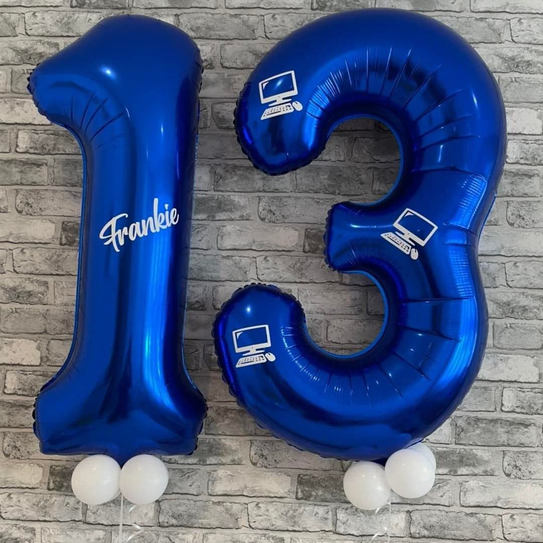Navy Blue Number 13 Balloons,40 Inch Dark Blue 13 or 31 Birthday Balloon Large Foil Mylar Number Digital Balloons for Birthday Party Graduation Baby Shower Anniversary Decorations