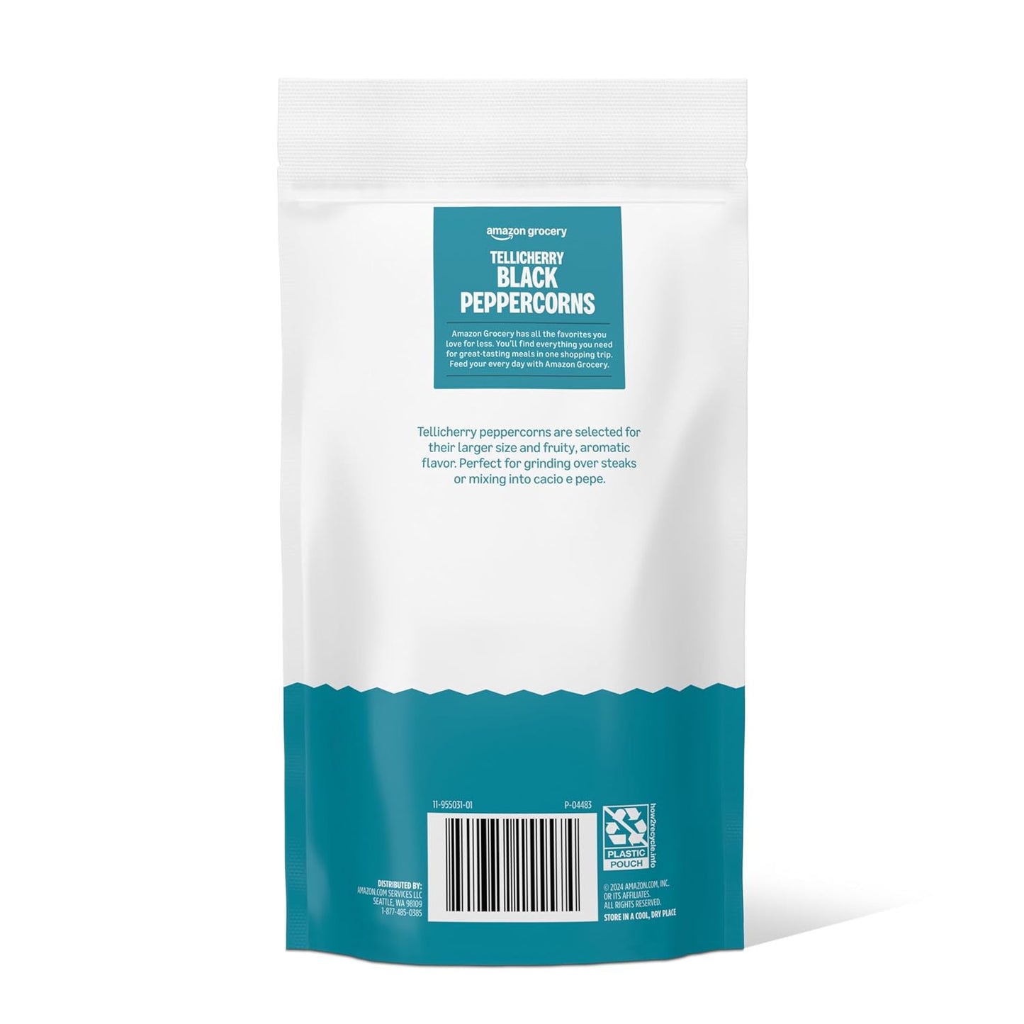 Tellicherry Whole Black Peppercorn - Premium Flavor Enhancer | 16 Oz by Amazon Grocery