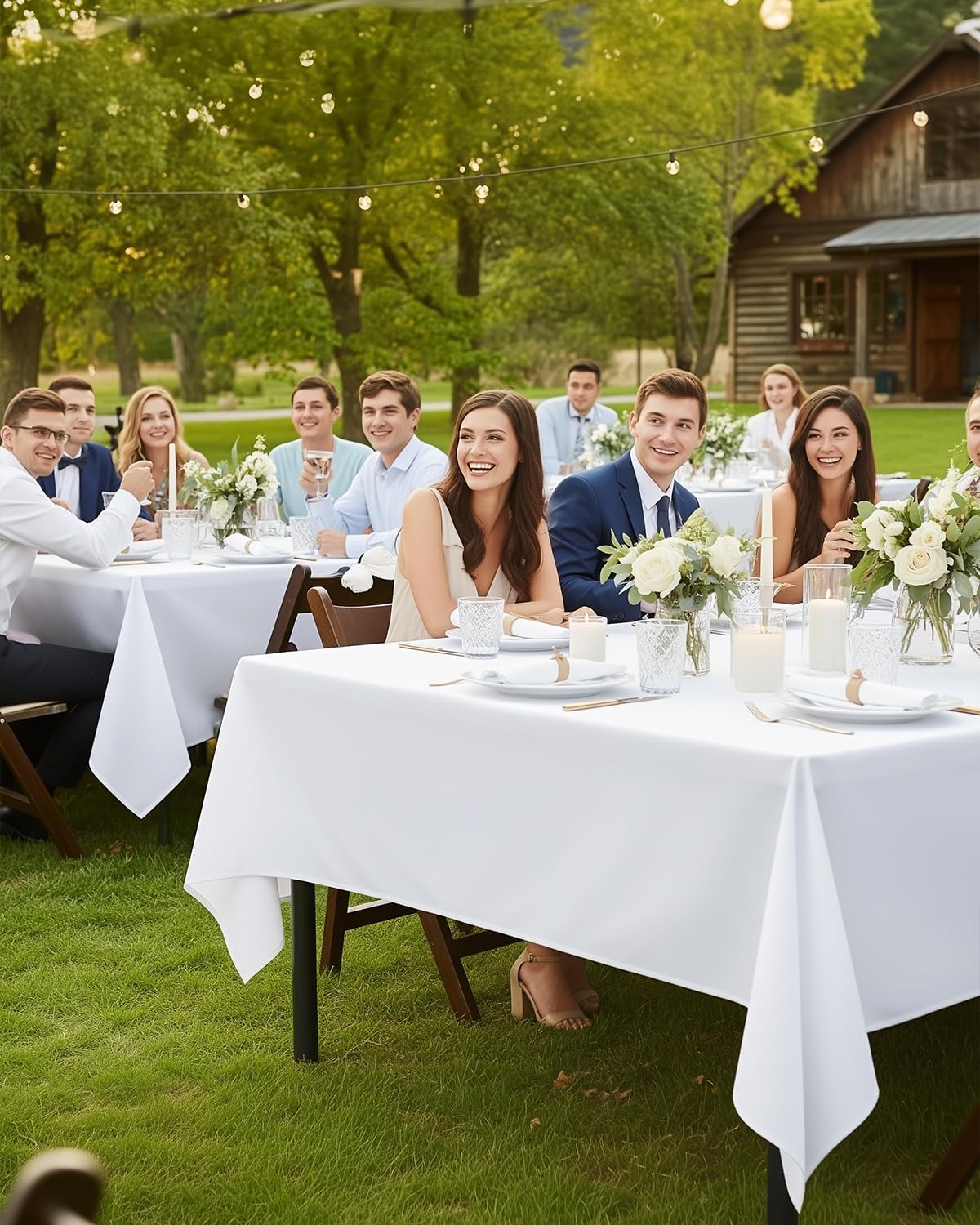 Utopia Kitchen Rectangle Table Cloth 2 Pack(60x102 Inches, White), Tablecloth Machine Washable, Polyester Table Cover for Dining, Buffet Parties, Picnics, Events, Weddings and Restaurants