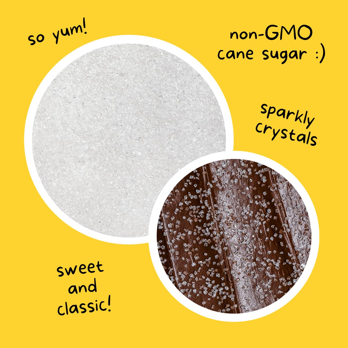 Supernatural Twinkles White Sanding Sugar Sprinkles, Crystal Clear, Non-GMO, Vegan, 3oz, Made in USA