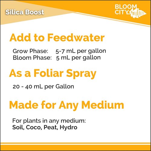 Bloom City Liquid Silica Boost Fertilizer - Concentrated 1/2 Pint (8 oz) Makes 45 Gallons