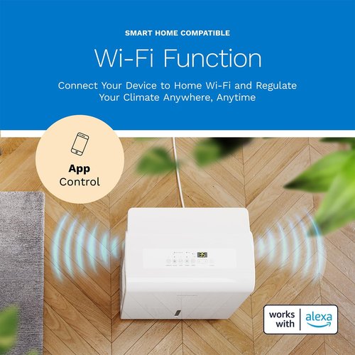 hOmeLabs Dehumidifier | Powerful Moisture Removal & Humidity Control - 7,000 Sq Ft, Wi-Fi Enabled (50 Pint MAX)