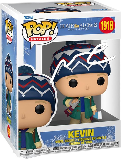 Funko | Macaulay Culkin Kevin McCallister #1918 with Talkboy - Autographed Home Alone 2 Figurine with Protector Case