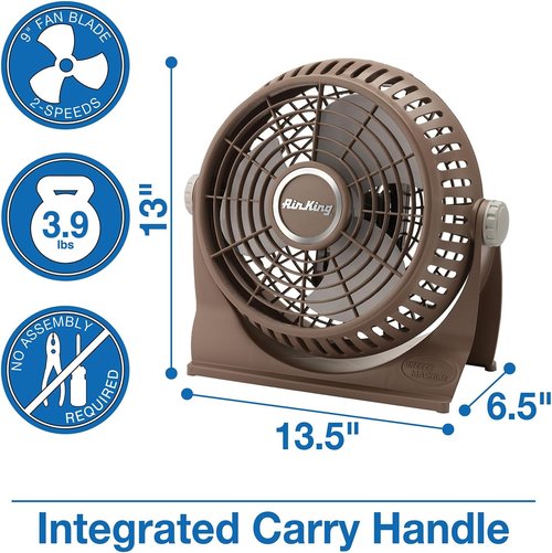 Air King 9525 9-Inch Pivot Fan - 2-Speed Adjustable Airflow for Optimal Comfort