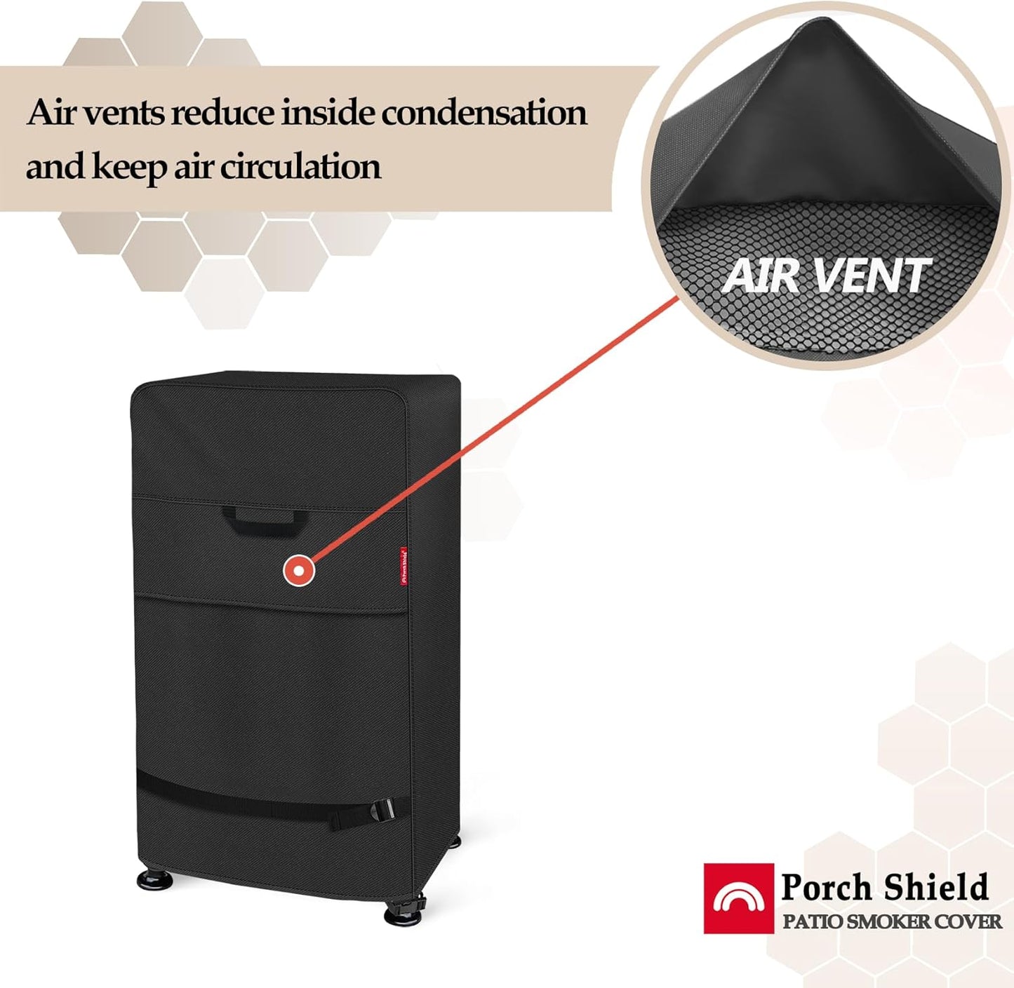 Porch Shield 30 Inch Electric Smoker Cover - Waterproof Heavy Duty Protection | Fits Masterbuilt Smoker, Black