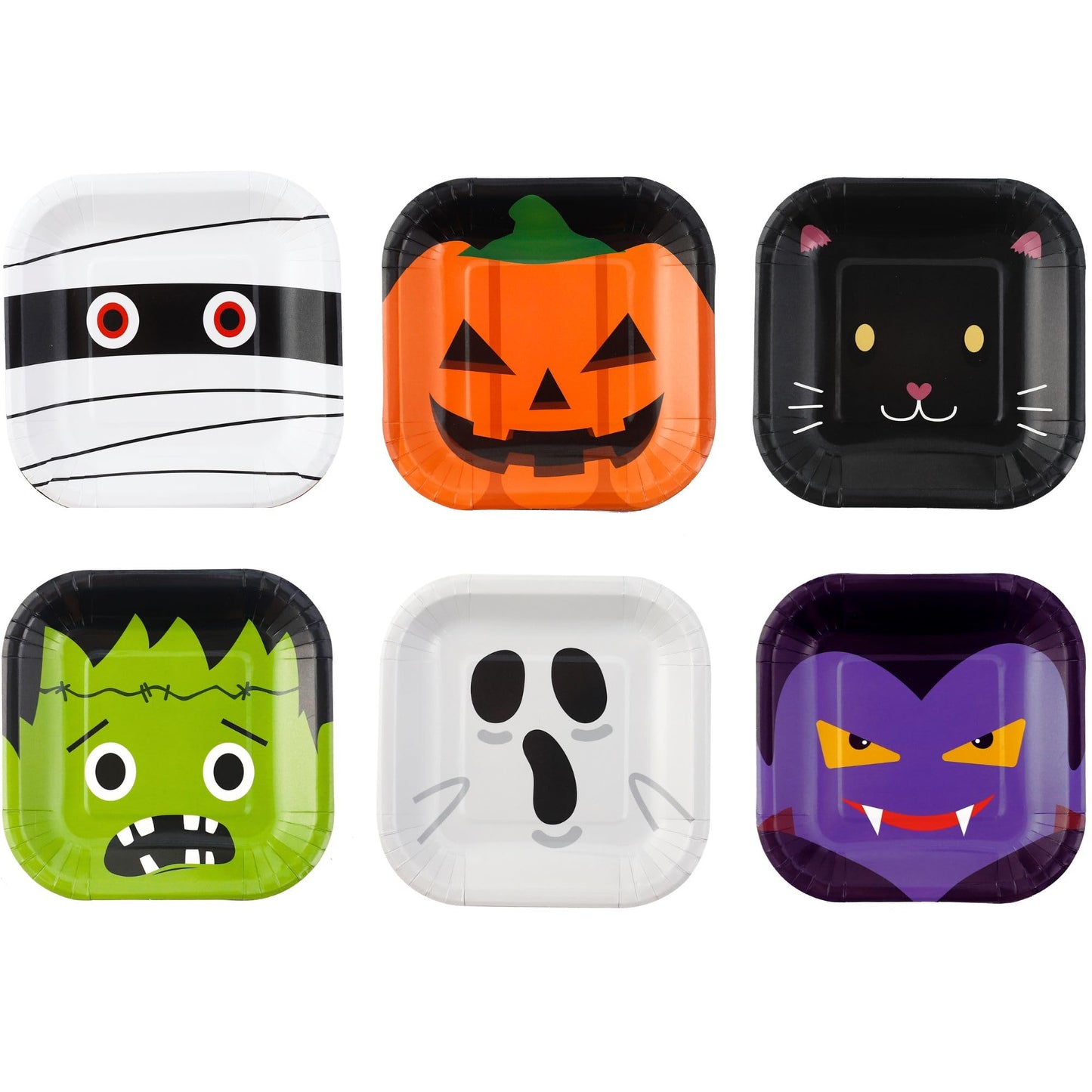 Winoo Design Halloween Small Plates Disposable - 48 PK - Dessert Paper Plates for Halloween Decor Decorations Table Party Supplies Party Favor
