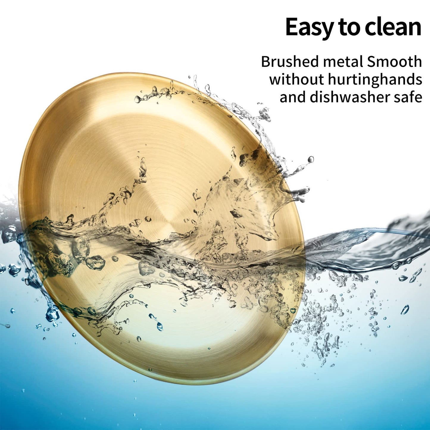 Stainless Steel Dinner Plate, 304Rutian 9" Metal Round Dinner Dishes for Adults, Reusable and Dishwasher Safe, Serving Camping Salad Plate for Home,Outdoor Camping, Snack,and BBQ,Set of 4