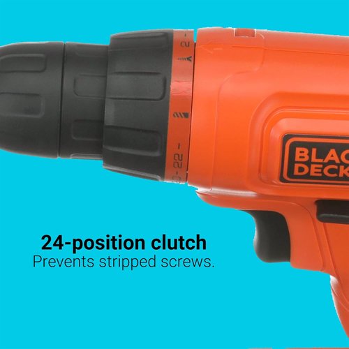 BLACK+DECKER 20V MAX* Cordless Drill Driver Kit - 100-Piece Tool Set with Battery & Charger, Orange