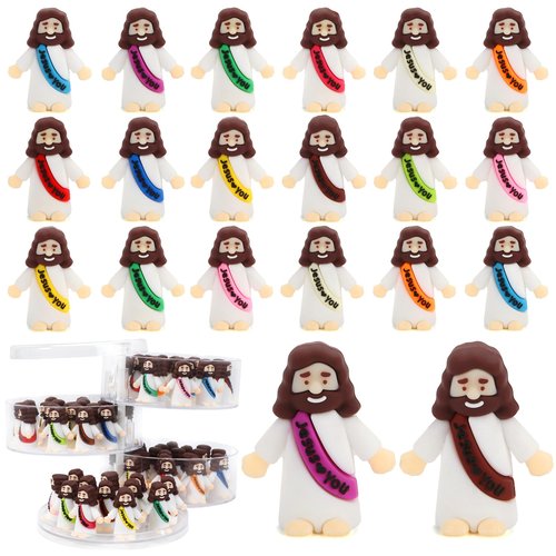 BSTCRAFT 80 Pcs Mini Jesus, Little Jesus Figures to Hide Tiny Figurines in Bulk and Pocket Seek Religious Gifts for Easter Egg Stuffers Fillers Sunday School Baptism Christ Savior Craft