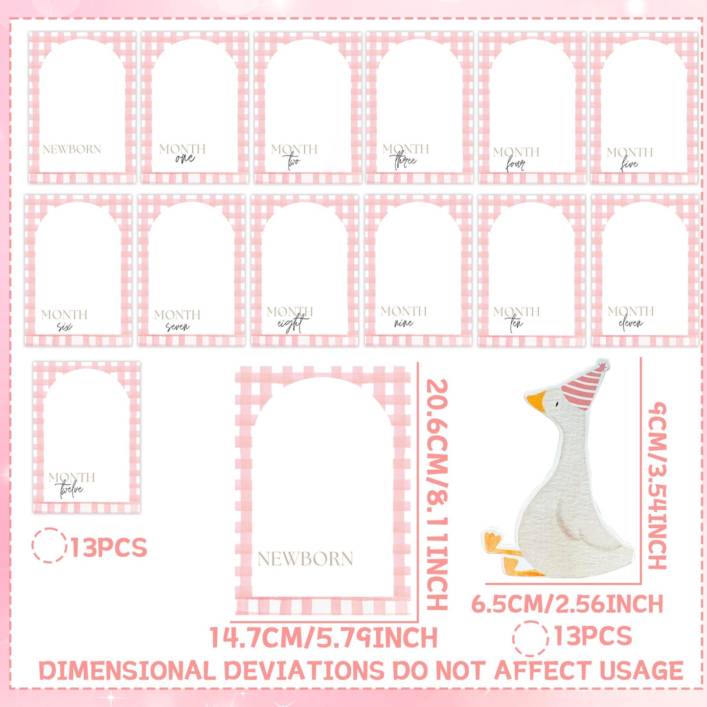 Pink One Silly Goose Photo Banner Silly Goose 1st Birthday Decor Girl for Newborn to 12 Months Picture Banner Goose First Birthday Party Supplies Monthly Milestones Frame