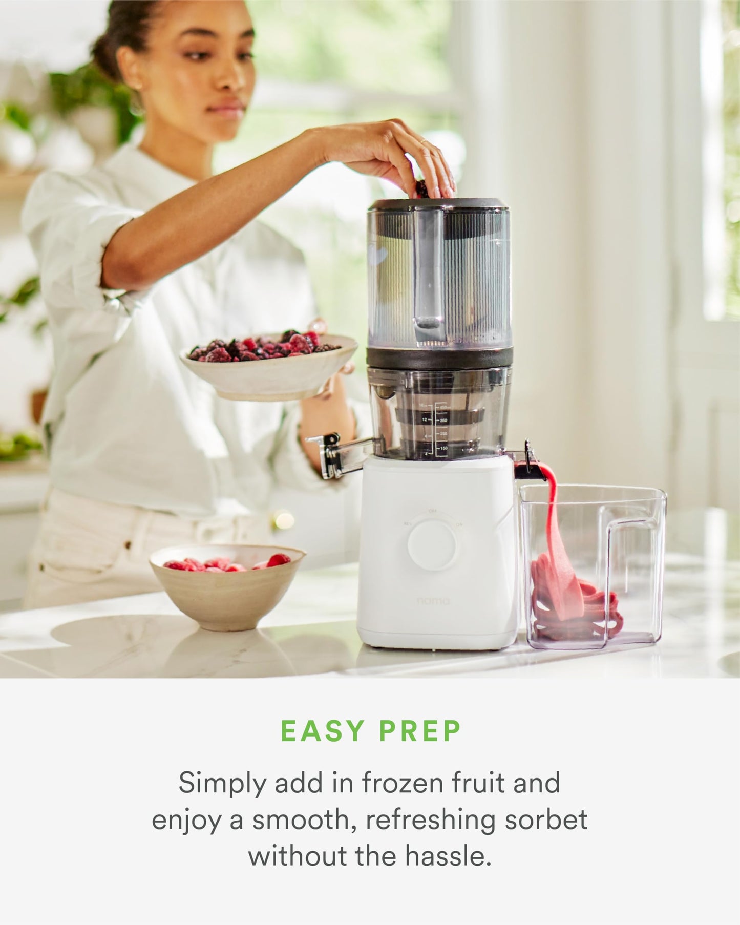 Nama Sorbet Attachment for J2 Juicer - Frozen Treat Maker Accessory, BPA-Free, Stainless Steel, Easy to Clean and Assemble