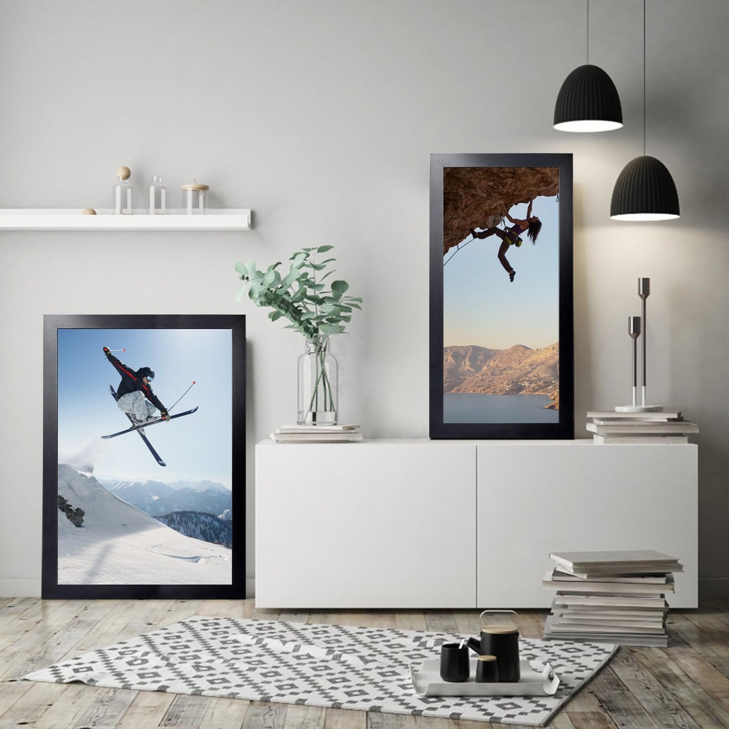 KTKDE 24x36 Poster Frame Black 3 Pack, 36 x 24 Picture Frames Wooden with Polished Plexiglass,Horizontal or Vertical Wall Mounting Hanging Large Studio Gallery Photo Frames Wall Art