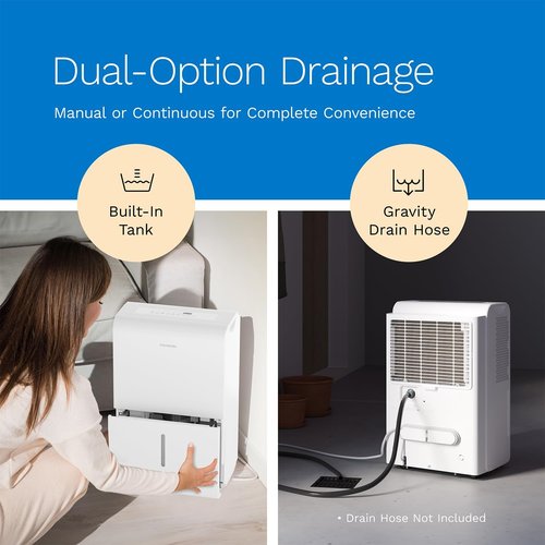 hOmeLabs Dehumidifier | Powerful Moisture Removal & Humidity Control - 7,000 Sq Ft, Wi-Fi Enabled (50 Pint MAX)