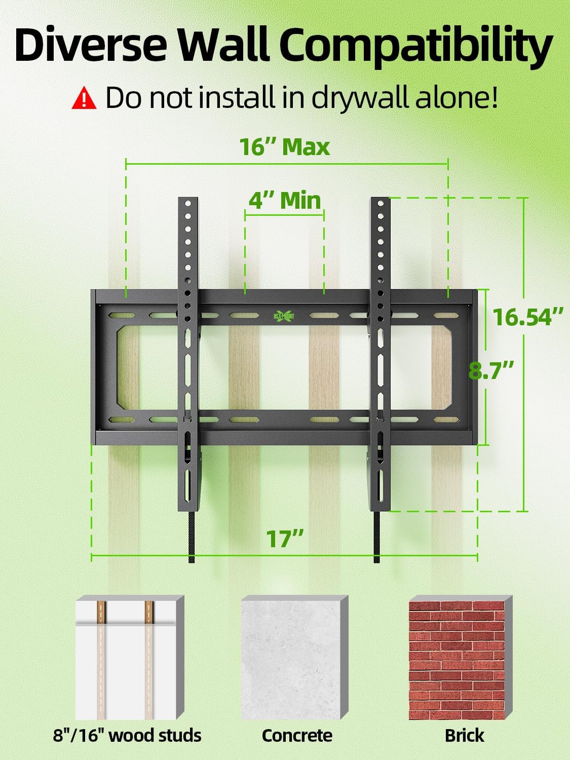 USX MOUNT Full Motion TV Wall Mount - Fits 32-70 Inch TVs Up to 99 lbs | Low Profile Tilt Design