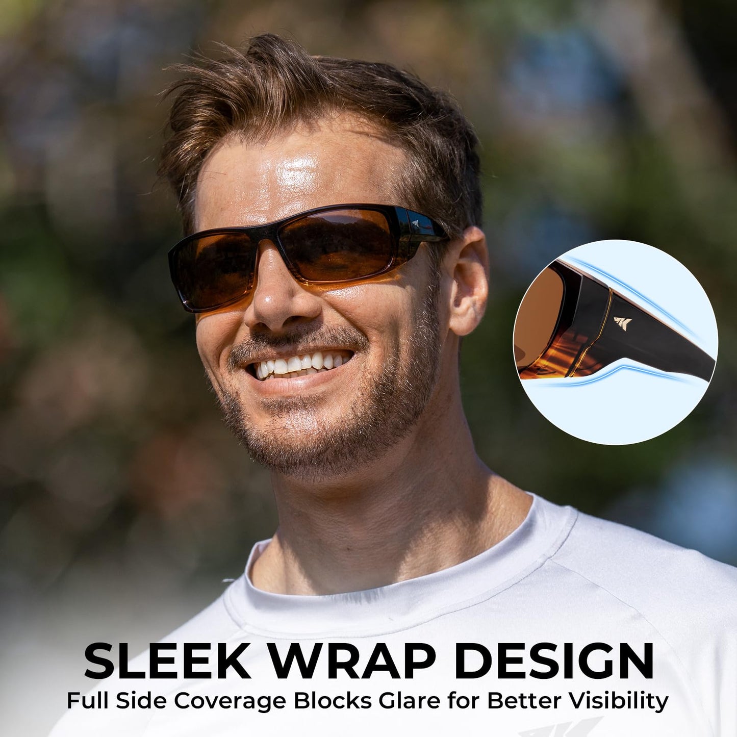 KastKing Gauley Polarized Sunglasses With PuriVex Protective Lens Coating, UV400 Wrap Design Fishing Sunglasses for Men & Women, Durable Grilamid Frame for Boating,Sailing,Cycling