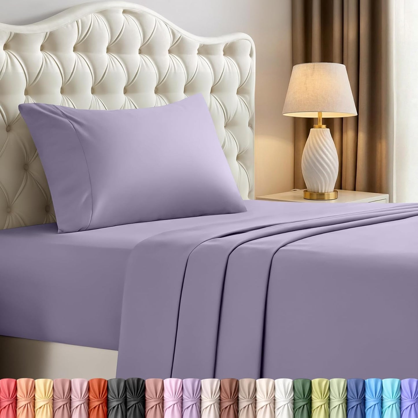 Utopia Bedding Twin Sheet Set - Soft & Breathable Microfiber, 3-Piece Bed Sheets in Lavender