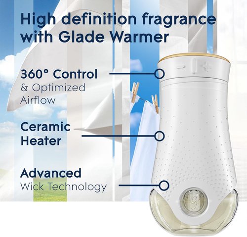 Glade PlugIns Air Freshener Starter Kit - Clean Linen Scent with 5 Refills | 3.35 Fl Oz
