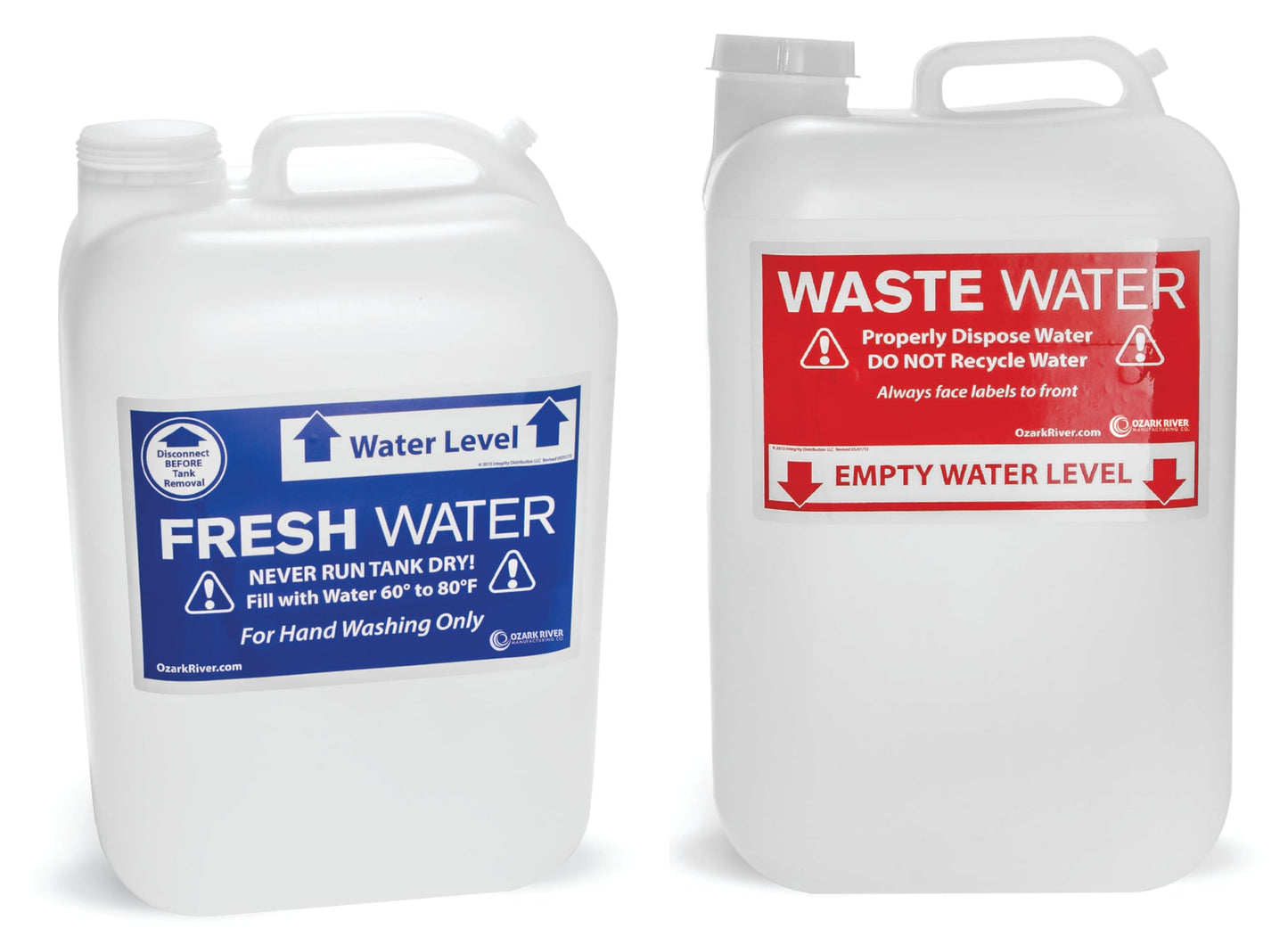 Ozark River Portable Sinks 5 Gallon Fresh Water & 6 Gallon Waste Water Tank Bundle, Ozark River Portable Sink Replacement Tanks, Water Containers for Portable Sink, Portable Sink Recovery Tanks