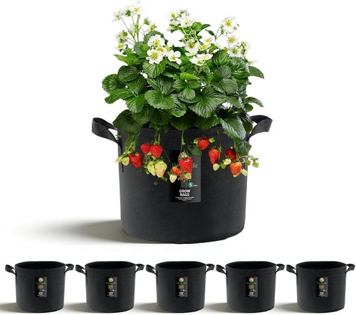 Dipuosile 5 Gallon Grow Bags - Heavy Duty 300G Nonwoven Fabric for Tomatoes, Potatoes & Vegetables