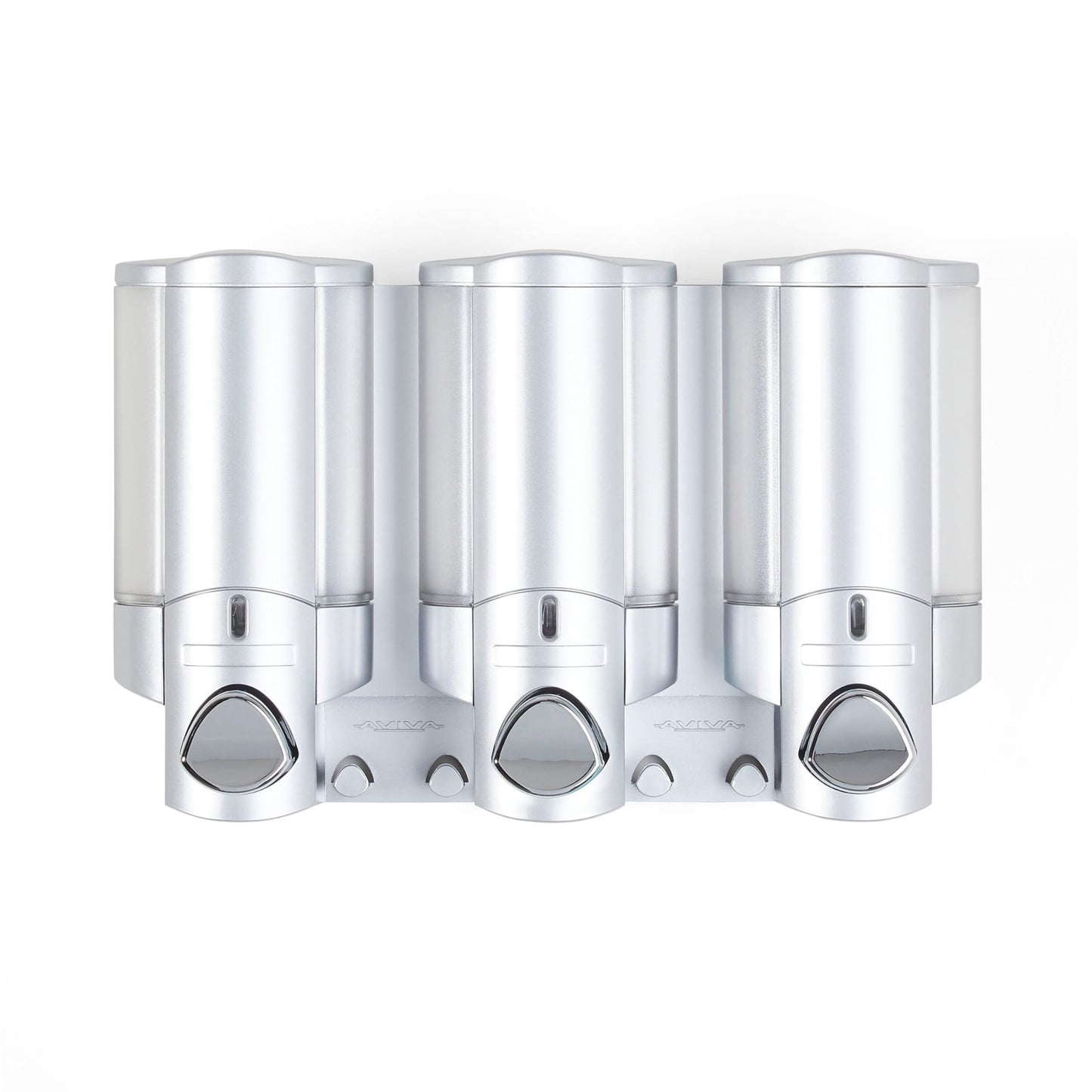 Better Living Products 76335-1 AVIVA 3-Chamber Wall Mount Soap and Shower Dispenser, Satin Silver