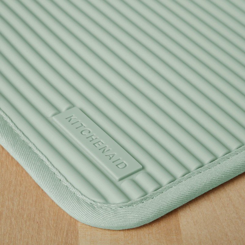 KitchenAid Ribbed Soft Silicone Pot Holder 2-Pack Set, Pistachio Green, 7"x9"