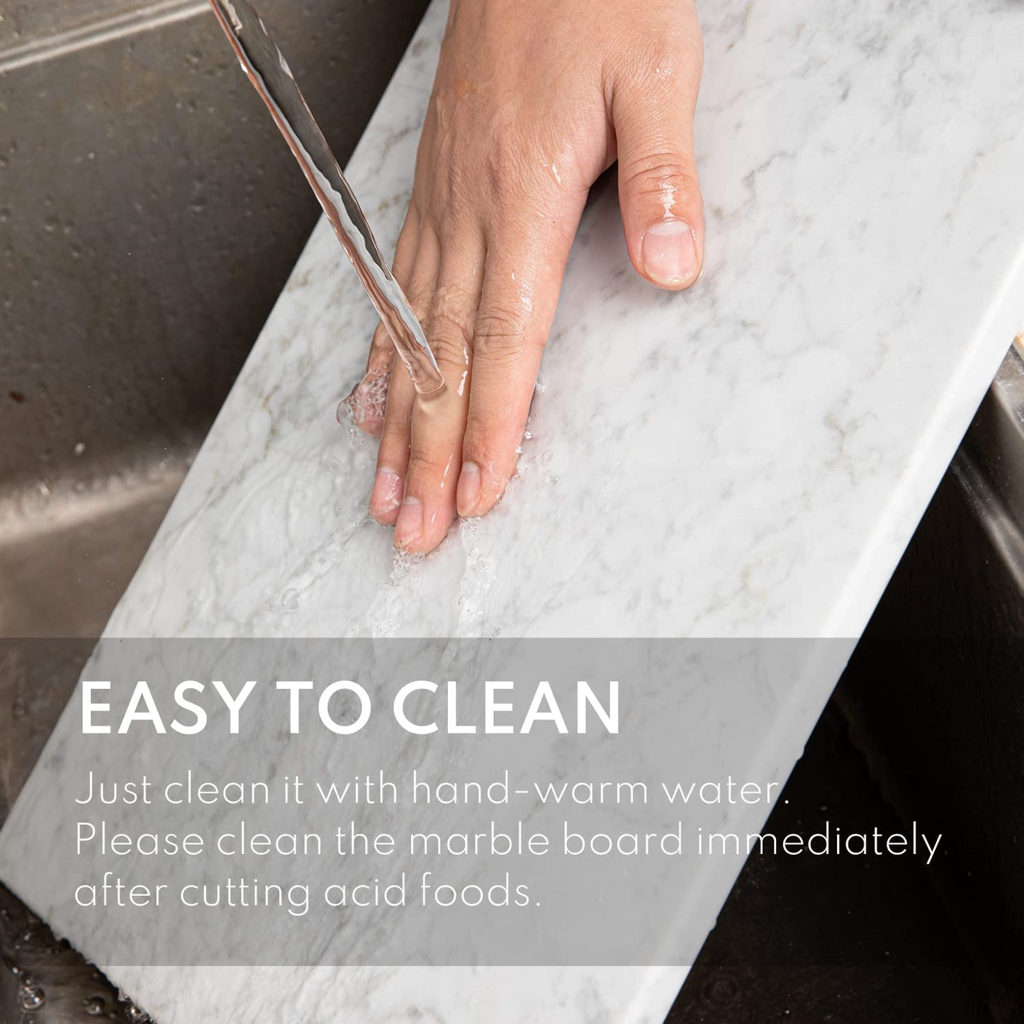 Lovdeco Marble Cutting Board, Pastry Board For Kitchen, Carrara White Marble Slab Gift With Non-Slip Feets, 12x20 Inch, 1 Piece