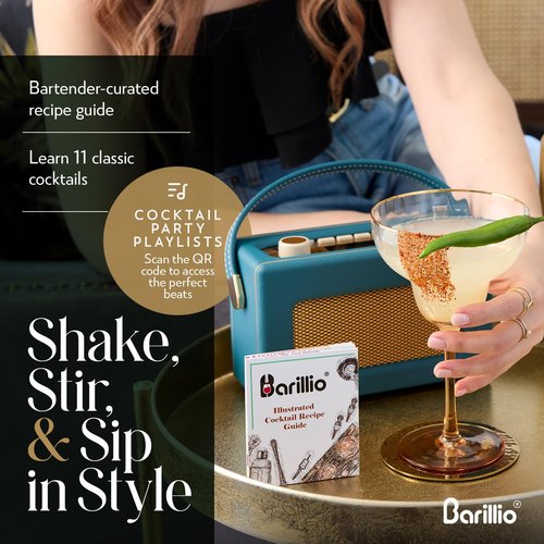 Barillio Bar Tool Set Pro Edition - Stainless-Steel Cocktail Shaker Set - Mixology Bartender Kit w/Boston Shaker, Drink Mixer & Muddler for Cocktails - Home Bar Accessories - 32-Pc Bar kit