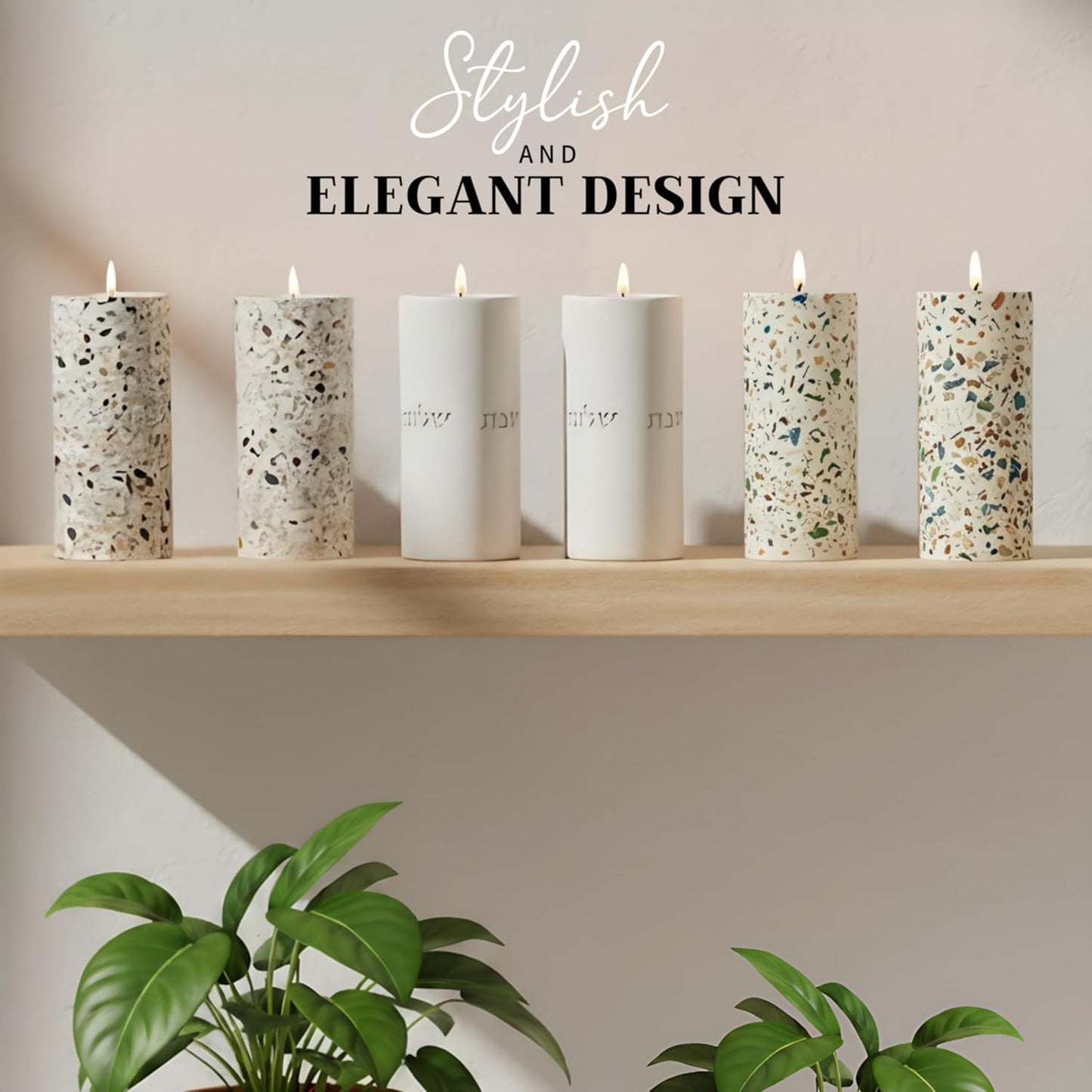 Suri Shabbat Candle Holder - Elegant Metal Candlesticks for Jewish Home Décor | Turquoise Design