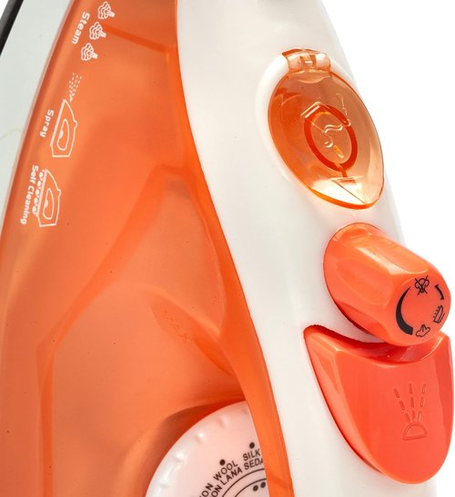 Dominion Steam Iron - Lightweight 1200W Clothes Iron With Non-Stick Soleplate & Adjustable Thermostat | Coral