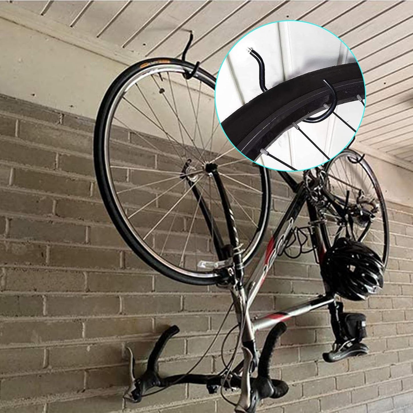 Skiennix 12PCS Heavy Duty Bike Storage Hooks - Wall Mounted Bicycle Hooks for Garage & Ceiling