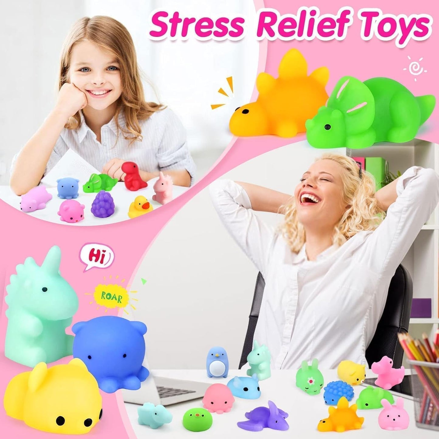 Skiennix 130-Piece Kawaii Squishy Toys Set - Fun Fidget Toys for Classroom Prizes & Birthday Gifts