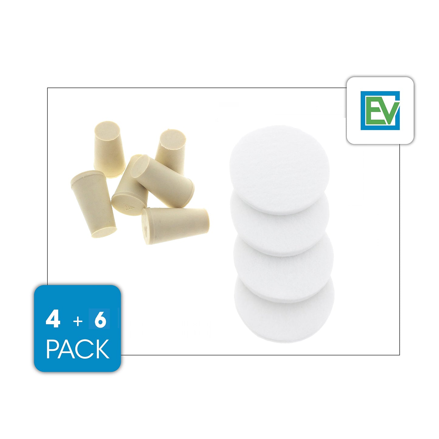Replacement Stoppers (6 Pack) & Filters (4 Pack) Combo Pack For Toddy Cold Brew Systems, by Essential Values