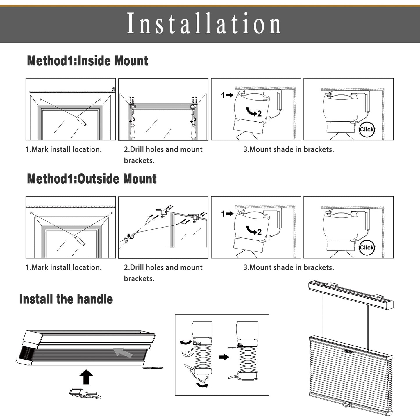 Changshade Top Down Bottom Up Shades,Blackout Cellular Shades Cordless,Top Down Bottom Up Cellular Shades,Honeycomb Blinds for Windows,Cellular Blinds Cordless,24Wide*50High,White