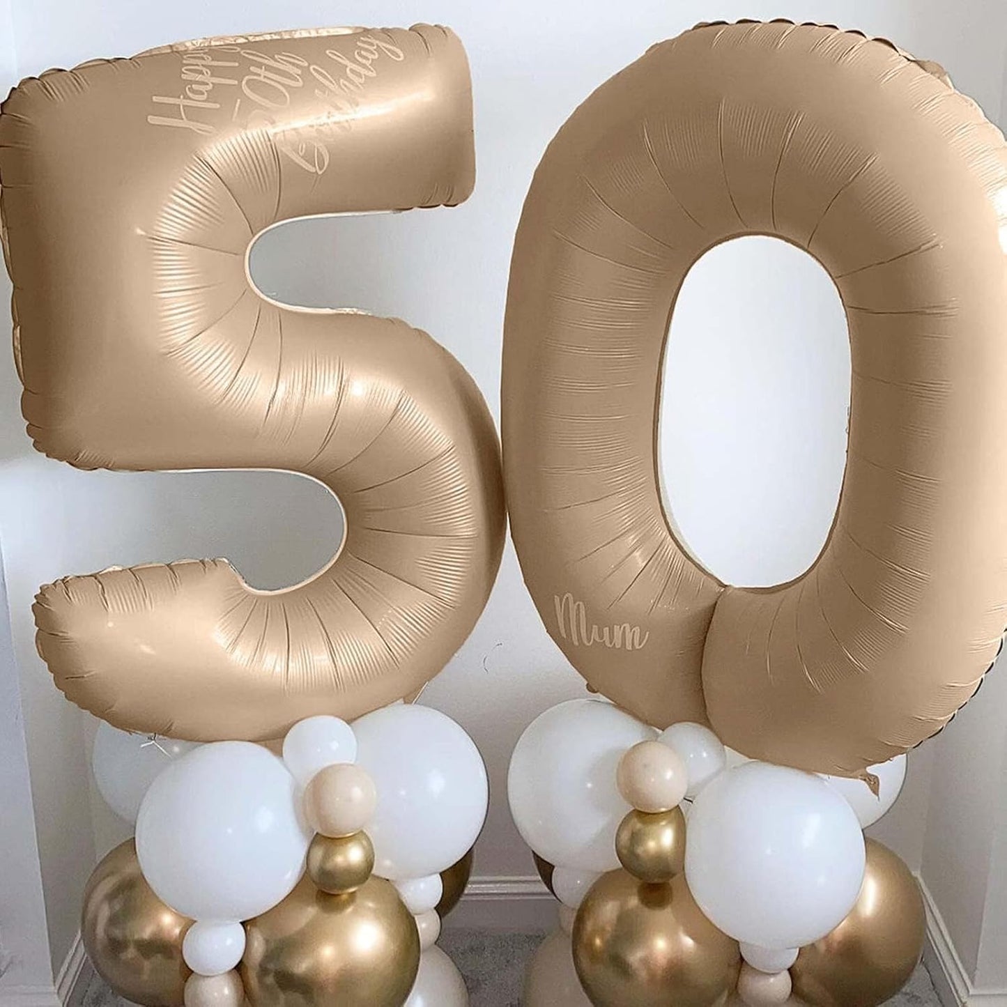 Skiennix Large 40-Inch Tan Number 6 Foil Balloon - Self-Inflating Mylar for Birthday Parties