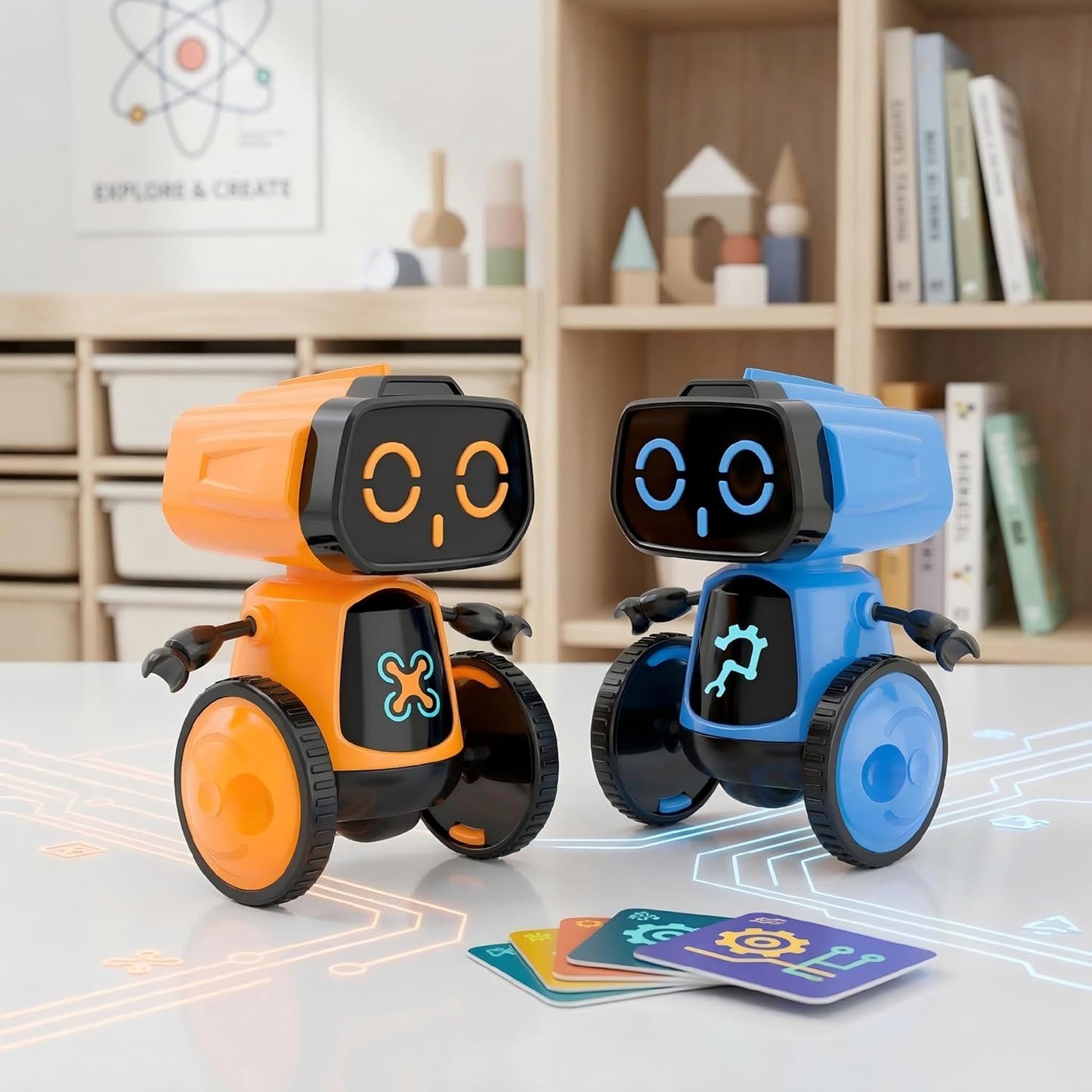 Science Saltwater-Powered Robot Kit - DIY STEM Gift for Boys & Girls | No Batteries Required, Blue