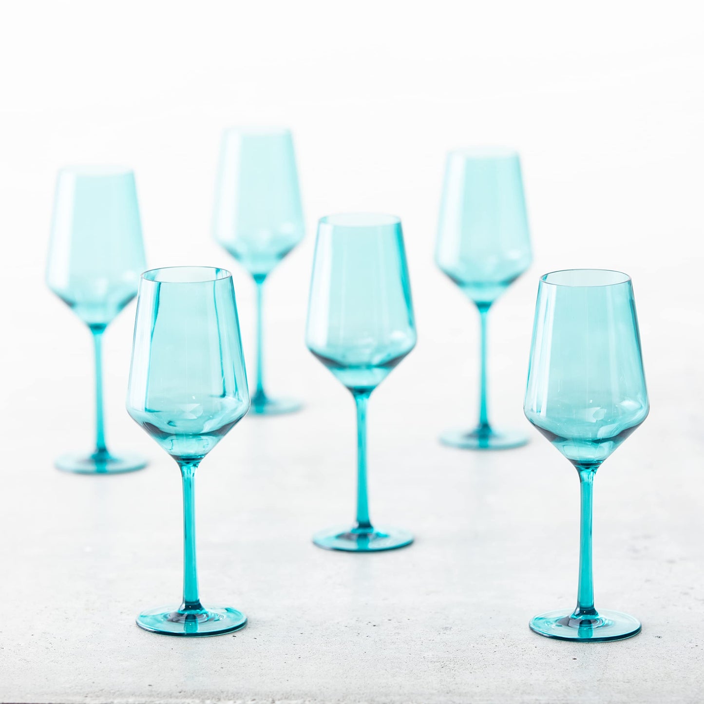 Fortessa Sole Copolyester Outdoor Drinkware, Sauvignon Blanc Glass, Aqua Sky Blue Green