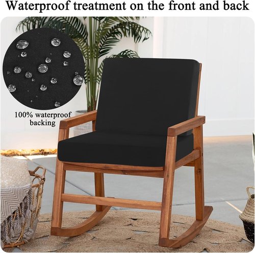 HEBE Patio Cushion Covers Set - 12 Waterproof & Washable Slipcovers for Outdoor Furniture