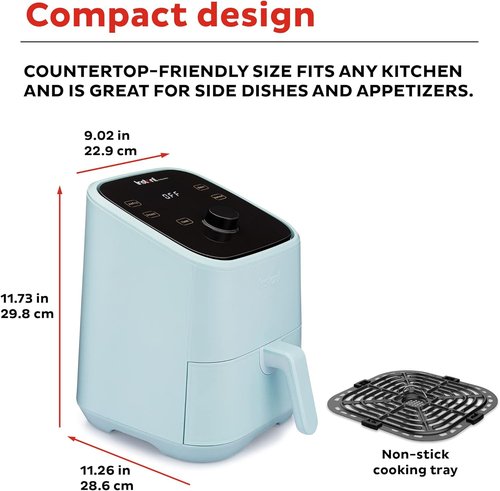 Instant Pot Vortex 2QT Mini Air Fryer - Versatile Cooking, Crisps & Bakes, Aqua, Dishwasher-Safe, 100+ Recipes