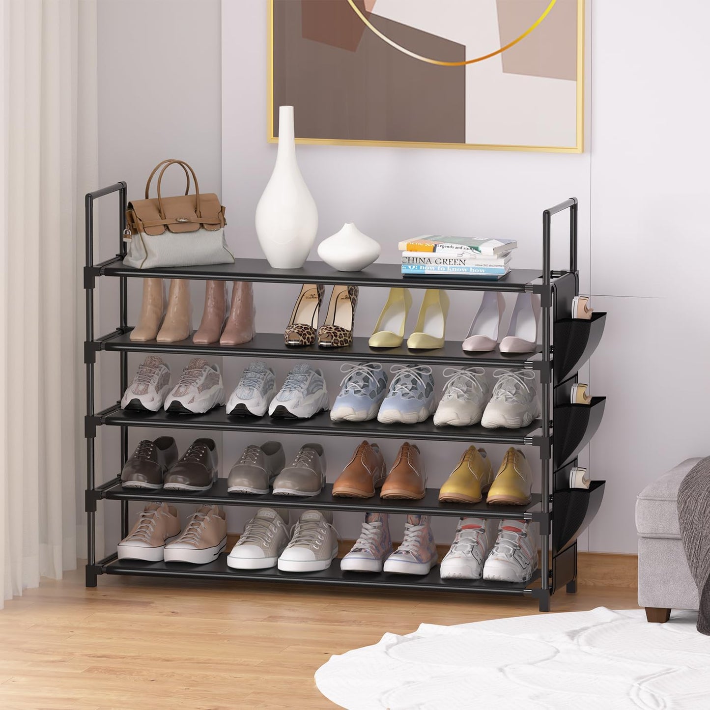OYREL 5-Tier Shoe Organizer Rack - Space-Saving Shoe Holder for Closet, Entryway, Garage | Holds 20-25 Pairs