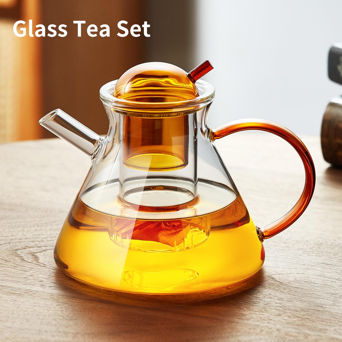 Glass Teapot Tea Pot With Infuser, Glass Kettle, Tea Glass Pot, Glass Tea Cup With Infuser And Lid For Loose Leaf Tea Steeper, Tea Pots For Tea Party, 2 Glass Cups With Saucers, 1 Male Cup Tea Gift.