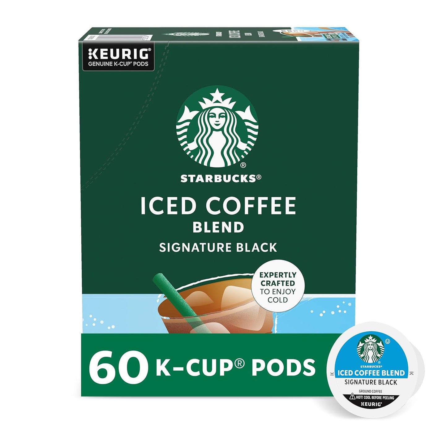 Starbucks K-Cup Coffee Pods - Medium Roast Iced Coffee Blend | 100% Arabica, 60 Pods Total