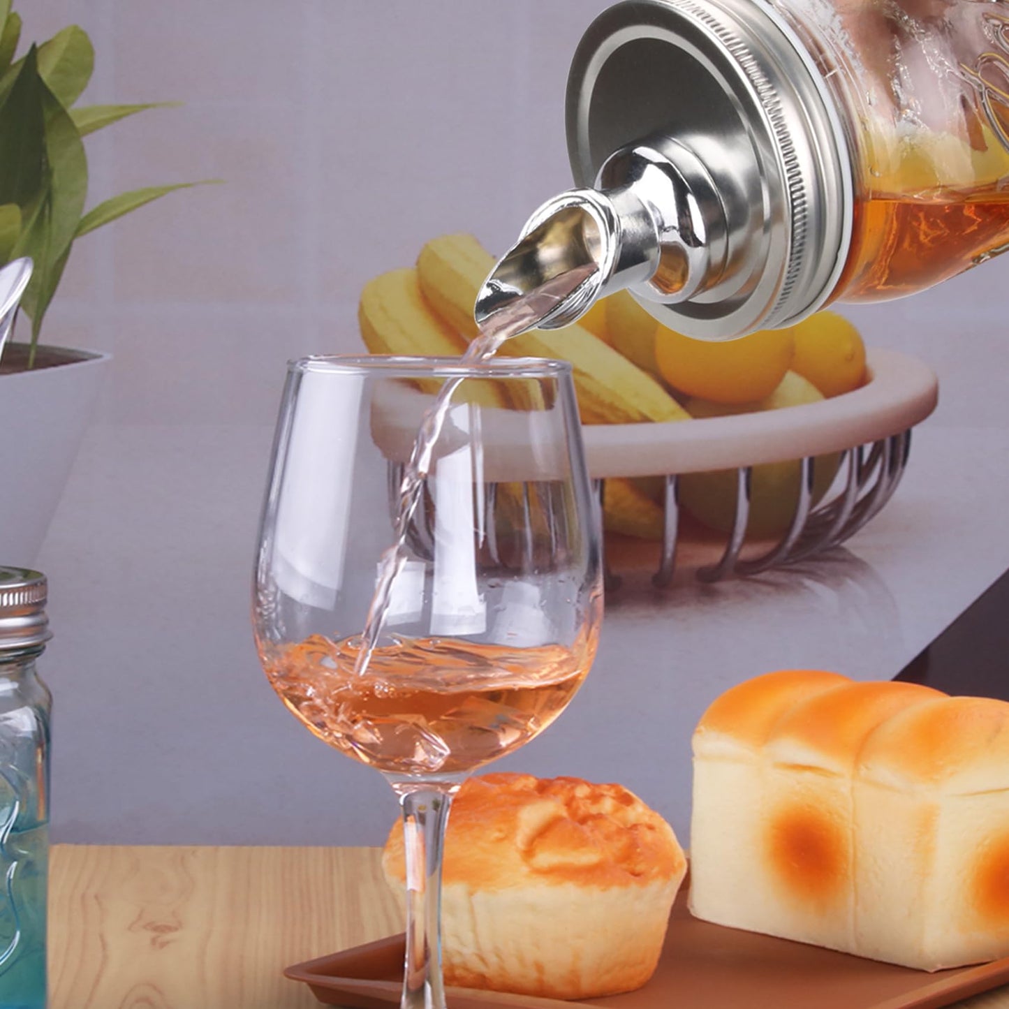 Mason Jar Pour Spouts. free flow Mason Jar Pour Spouts, mason jar for spout regular mouth size 70mm dispenser germination cover. Suitable for any liquid (4 pieces stainless)