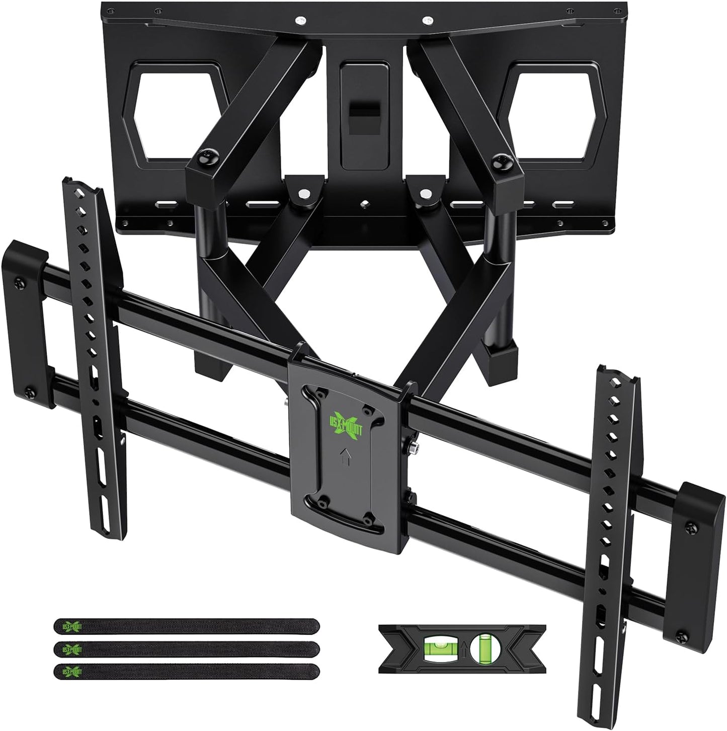 USX MOUNT Full Motion TV Wall Mount - Fits 42-84 Inch TVs, 120lbs Capacity, VESA 600x400mm, Dual Articulating Arms