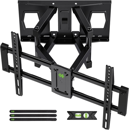 USX MOUNT Full Motion TV Wall Mount - Fits 42-84 Inch TVs, 120lbs Capacity, VESA 600x400mm, Dual Articulating Arms