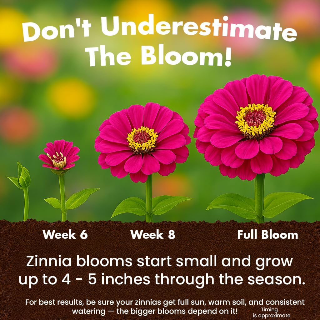 NatureZ Zinnia Seeds - Non-GMO Flower Seeds for Easy Outdoor Planting | 1/4 lb Bulk Mix