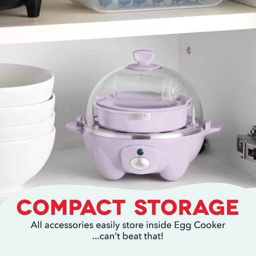 Dash Rapid Egg Cooker - Versatile Boiler, Poacher & Steamer - Holds 7 Eggs, Lavender | BPA Free & Dishwasher Safe
